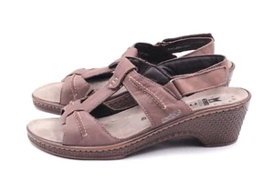 Sandalias de mujer Mephisto Mobils sandalias EUR 40 UK 7 marrón cuero auténtico NUEVO - Imagen 1 de 7