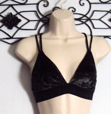 PINK Velour Bikini Top Size S Blace Racer Back - Image 1 of 4