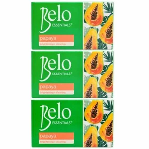 Belo Essentials Jabón Iluminador de Papaya + Limpiador Enzimas de Papaya, 65g x 3 Barras - Imagen 1 de 4
