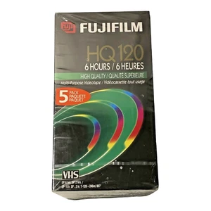 Fuji HQ 120 T120 6 horas paquete de 5 cintas de video casete VHS en blanco Fujifilm Nuevo de Lote Antiguo - Imagen 1 de 5