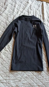 Under Armour Cold Gear Mock Long Sleeve Shirt Size Small S Mens Black - Picture 1 of 7
