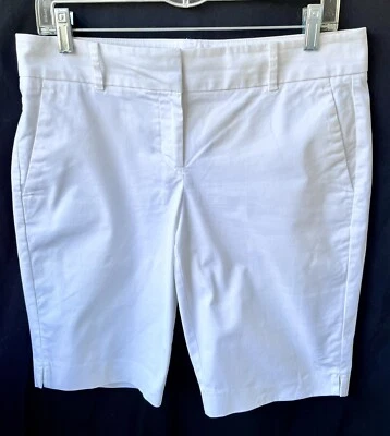 Pantalones Cortos Ann Taylor Blanco Devin Fit Caminar/Bermudas Algodón+Spandex - Talla 4 Foto 1 de 2