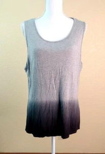 Sunday Womens Tank Top Sz 1X Gray Ombre Rayon Stretch Blended Colors Layering - Picture 1 of 7