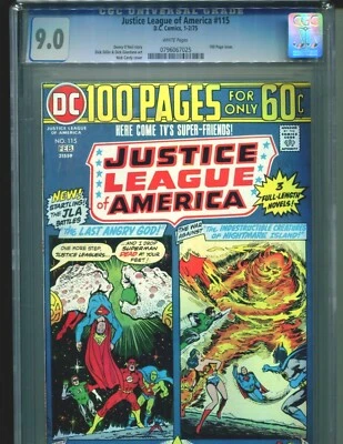 Justice League of America #115 CGC 9.0 (1975) JLA Nick Cardy Cover White Pages - Image 1 of 2