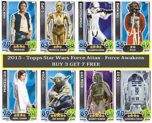 Topps Star Wars Force Attax - Force Awakens (2015) - Base and Holographic Cards 