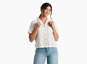 Kuhl Luisa Women's Short Sleeve Shirt in Natural Color-Brand New w/original Tags - Picture 1 of 3