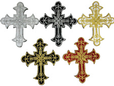 1 x applicazione/patch croce medievale Iron On 20,2x17 cm
