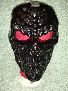 Spirit Halloween Black Hard Plastic Skeleton Mask Spooky Scary Dress Up - Picture 1 of 12