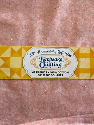 35TH ANNIVERSARY GIFT BOX 10" LAYER CAKE 42PC BY KEEPSAKE QUILTING NEW - Image 1 of 4