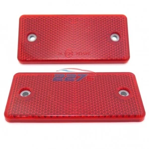 2x Red Rectangular Reflectors, Screw Mount, 94mm x 44mm- Gates Caravan Trailer - Picture 1 of 1