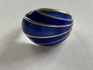 Anello Toril Bjorg David Andersen argento sterling smalto Norvegia norvegese vintage 611 - Foto 1 di 6