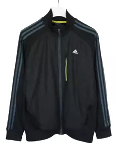Adidas Climalite Sweatshirt Herren Groß Track Schnelltrocknend Zip Striped Brust - Bild 1 von 13