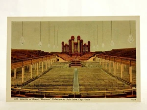 The Mormon Tabernacle Interior, Vintage Photochrome Post Card, Unposted, CRD-018 - Bild 1 von 2