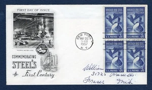 1090 Steel Industry FDC, ArtCraft cachet, B4, Open Flap, addressed - Picture 1 of 3