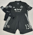 Adidas MLS Sporting KC Kansas City #13 Black Uniform Jersey Kit Shorts Size L