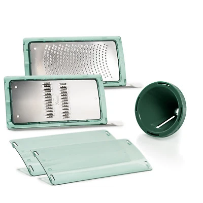 Genius Nicer Dicer Chef Reiben & Spiral-Einsatz 3 Teile Kombi Set Reibe Julienne - Bild 1 von 4