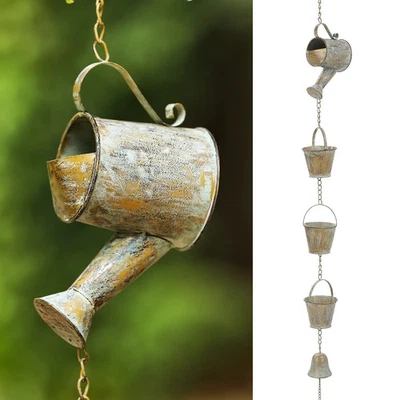 Hanging Rain Chime with Bell, Watering Can and Buckets Accents, 47" H… - Image 1 of 4