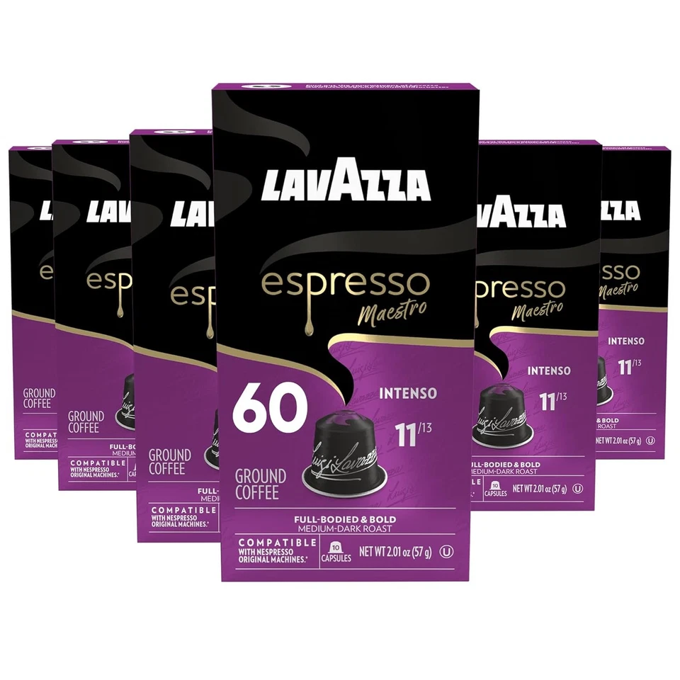 Lavazza Espresso Maestro Intenso Capsules for Nespresso Medium-Dark 40 Ct
