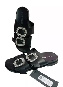 Vero Moda Leder Pantolette flach Sandalen Größe 37 - Bild 1 von 3