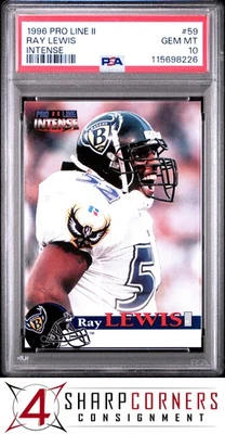 1996 PRO LINE II INTENSE #59 RAY LEWIS RC HOF PSA 10 - Image 1 of 3