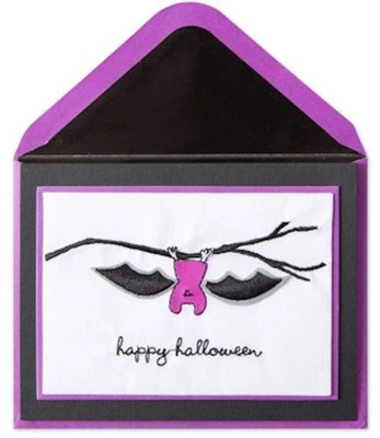 "Disfruta cada momento aterrador" 3D HM Tela Murciélagos TARJETA HALLOWEEN Papiro $8 RTL Foto 1 de 2