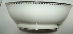 Lenox Pearl Platinum 9" Ovalado Patas Abiertas Tazón para Verduras Hueso Fino China - Imagen 1 de 9