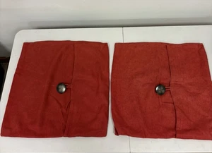 Pottery Barn Sienna Bib Button Pillow Cover 18" x 18" Solid 100% Linen Pair - Picture 1 of 8