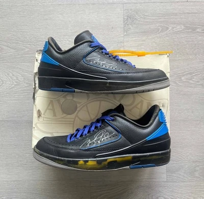 Tamanho 10 - Off-White x Air Jordan 2 Retro SP Preto Baixo Varsity Royal - Imagem 1 de 4