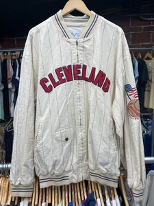 Vintage Cleveland Indians Jacke XL Nadelstreifen Cooperstown Collection MLB Pre-Own - Bild 1 von 9