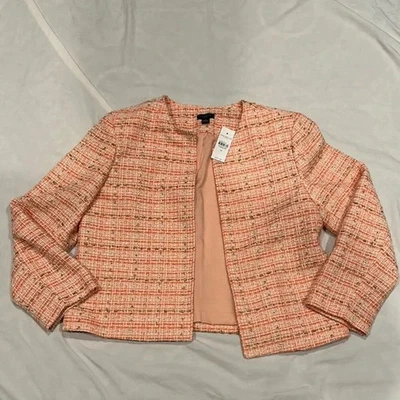 Chaqueta de tweed para mujer Ann Taylor Factory - rosa, talla 10 Foto 1 de 4