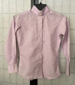 Essex Coolmax Performance Riding Wear NWT Girls 8 Lavender Embroid Button Blouse - Picture 1 of 12