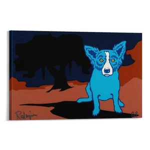 George Rodrigue Blue Dog-Bayou Baby,1992 Home Decor Wall Art Canvas Print Poster - Picture 1 of 9