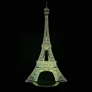 RGB LED Lampe Eiffelturm 3D Effekt Mehrfarbig Deko Geschenk - Bild 1 von 4