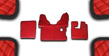 RED ECO LEATHER FLOOR MATS FOR RHD TRUCK DAF XF 105 MANUAL GEARBOX RED STITCHING