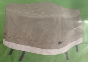 Vier Jahreszeiten 65" x 35" Outdoor runder Schnallenverschluss hellbraun Essgruppe Abdeckung - Bild 1 von 3