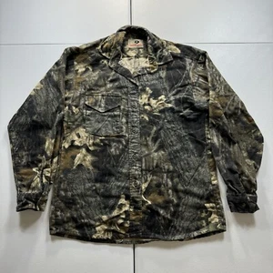 Vintage Mossy Oak Camo Hunting Button Shirt Men’s Medium Chamois Heavy Flannel - Picture 1 of 7