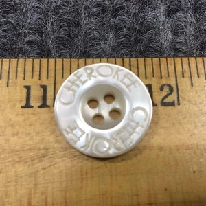 Vintage Cherokee Button 12/16” White Four Hole - Picture 1 of 2