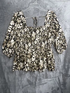 🆕Ava & Viv Mujer Top Manga Corta Blusa con Volantes, Negro/Blanco Floral Talla 4X - Imagen 1 de 7