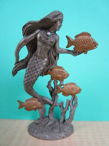 2000 Rawcliffe 3" pewter Mermaid Figurine with School of Fish USA - Picture 1 of 12