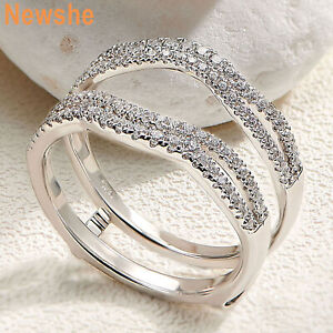 Wedding Band for Women Size 8 Newshe Eternity Wedding Ring Enhancer Guard Ring