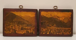 Konvolut 2 Vintage Decoupage Bilder berühmter Kirchen Handarbeit Volkskunst  - Bild 1 von 11