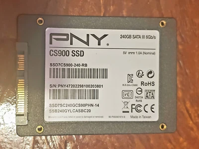PNY CS900 240GB SSD, 2.5" SATA III Internal Laptop Drive, As-is, Not Readable - Image 1 of 3