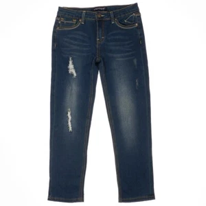 Vigoss Jeans Girls 14 Straight Leg Distressed Blue Stretch Measures 28 x 25 - Picture 1 of 9