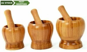 Bamboo bowl handcraft mashing mix bowl with sticker natural healthy green 捣蒜器 - Picture 1 of 17