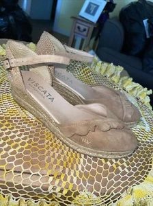 Viscata Espadrilles hellbraun Größe EU 39 US 9,5 Wildleder Strand Urlaub Spanien Keilabsatz Schuhe - Bild 1 von 10