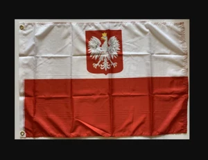 Poland Eagle Polish Old Polska Flag 2'x3' House Banner Brass Grommets 68D - Picture 1 of 4