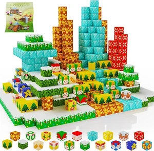 100PCS Minecraft Blocchi Magnetici Forest World Set, Giocattoli STEM - Foto 1 di 6