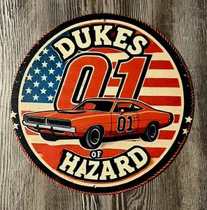 Dukes Of Hazard 8" x 8" Round Novelty Metal Sign New! - Picture 1 of 2