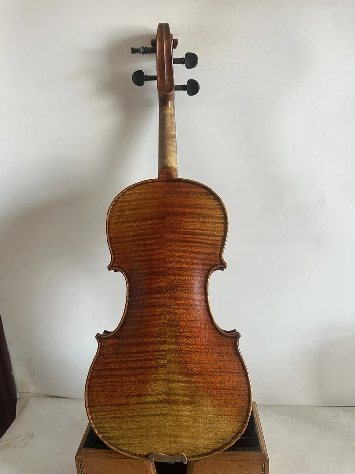 4/4 Violin Solid flamed maple back old spruce top hand carved nice Sound K0115 - Image 1 of 4