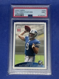 2009 Topps Matthew Stafford THROWING ROOKIE RC #430 PSA 9 MINT - Picture 1 of 2